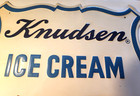 Vintage Knudsen Dairy Ice Cream  the Very Best  Embossed Metal Sign
