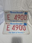 1990smassachusetts License Plate e4900 Spirit Of America Set Pair