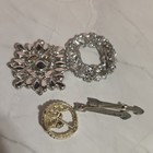 4pc Rhinestone Brooch   Pin Mixed Lot Silver   Gold Tone Metal Women   s Fashion