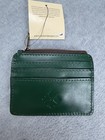 Patricia Nash Leather Wallet Womens Green Rfid Card Holder Zip Coin Slim Case
