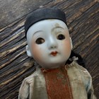 Antique Bisque Porcelain Chinese Doll With Traditional Outfit