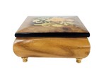 Vintage Wood Inlay Jewelry Box Ercolano Musical Movement Fascination Italy
