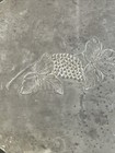 Everlast Metal Hand Forged Hammered Aluminum Trivet Grape Fruit Design Oval Vtg