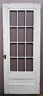 32 x81  Antique Vintage Wood Wooden Storm Screen Exterior Door Window Wavy Glass