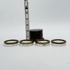 Vintage Glass   Brass Coasters Set Of 4 Black   Glass W  Flip Top Holder Mcm