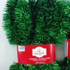 Holiday Time Tinsel Garland Shiny Green 15 Ft Each Or 30 Ft Total Qty 2