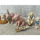 Lot Pig Figurines Miniature Farm Animals 1990s Resin Decor Set 039-3