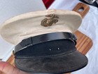 Vintage 1920 s -30 s Usmc Marine Corps White Cap   Dress Hat And Notebook