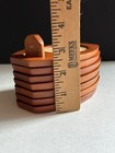 Vintage Milbern Wooden Oval Mcm Mid Century Modern Coaster Set Of 6 W  Caddy