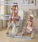 2-in-1 Toddler Potty Training Toilet Seat With Step Stool Ladder     Grey 