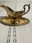 Silverplate Sauce Boat With Underplate  Ornate Design Gravy Server Dish