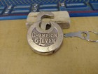 Antique vintage Miller Champion 6 Lever Push Key Pancake Padlock  W key  6243