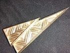Lot Of 5 Gold Tone Metal Art Deco Brooch Pins  Mixed Designs No Stone