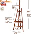 Djar Large Floor Studio Art Easel For Painting  Sturdy And Durable  Walnut   Adj