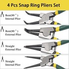 4pcs 7   Internal external Snap Ring Pliers Set Heavy Duty Circlip Pliers Kit