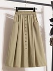 Plus Size Women s A-line Skirt Summer Style Elastic Waist Casual Sli