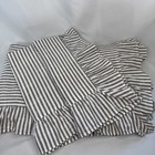 Pottery Barn Emily   Meritt Ruffle Gray Stripe Full queen Duvet   2 Euro Shams