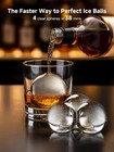 2  Clear Ice Ball Maker  4 Pcs In 40 Mins  Enhanced Insulation For Whiskey Black