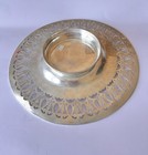 Antique Sterling Silver Pierced Plate 9 25    242g Monogram R Hallmarked