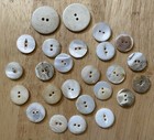 Lot Of 25 Vintage Antique Mother Of Pearl Shell Buttons