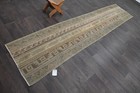Vintage Turkish Runner Rug 2x10ft Wool Anatolian Handmade Hallway Oushak Beige