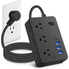 Surge Protector Power Strip 6 Ac Outlet 3 Usb-a 1 Usb-c P3 9ft Flat Plug
