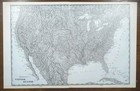 Vintage 1901 Topographical United States Map 22 x14    Old Antique Original Usa