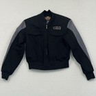 Harley-davidson Women   s M Black Gray Biker Bomber Jacket Y2k Era H-d Patch Nwot