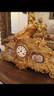 Exquisite France Bronz S  vres Mantel Clock 19th Century