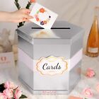Silver Card Box With Ribbon 14x12x12  Wedding Gift Card Holder For Receptions