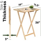 Pj Wood Folding Portable Tv Snack Tray Table With Natural Finish  2 Piece Set