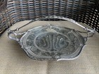Antique Derby Silver Plated Pierced Pedestal Handled 10  Basket Bowl Tray   Xlnt