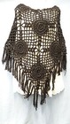 Premium Solid Color Crochet Batwing  Poncho Circle Floral Knitting Outwear
