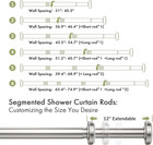 Adjustable Shower Curtain Rod Heavy Duty Rust Resistant Tension Bar 6 Sizes