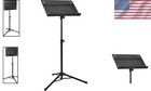 Professional Folding Orchestra Music Stand - Adjustable   Lightweight  Black
