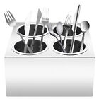 4 Hole Stainless Steel Spoon Container Flatware Holder Storage Box Kitchen Usa 