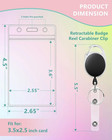 Id Badge Holder With Clip Reels Retractable Heavy Duty Clear Id