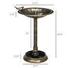 Outsunny 28  Antique Bird Bath With Planter Pedestal Birdbath Bowl  Bronze