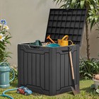 31 Gallon Outdoor Storage Box Deck Patio Portable Square Garden Seat Table Lock