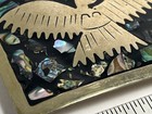 Vintage Alpaca Silver Belt Buckle     Eagle Design W  Abalone Inlay