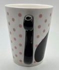 Kitty Cat Coffee Mug Pink Polka Dots Cat Tail Handle 4 h