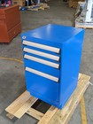 Rousseau Blue Steel Modular Storage Cabinet 4 Drawer 32 H X 18 W X 21 D