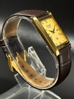 Vintage Seiko Slim Quartz Men s Wrist Watch -leather Strap -golden Dial