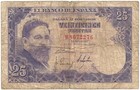 1954 Regency Spain Veteran 25 Pesetas Note Prodogy Isaac Albeniz Time Of Franco