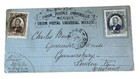 Postal Card June 29 1880 M  xico London 1 C Brown   2 C Slate Blue Grid Cancel Xf