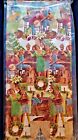 Vtg 30 Sq  Ft  167  Long Christmas Gift Wrap Family At Home Caroling Scene Nip