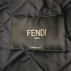 Fendi Roma Blouson Bomber Jacket Black Satin Snap Front Pockets Size 48