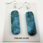 Santo Domingo Pueblo Turquoise Slab Dangle Earrings Native American Jewelry