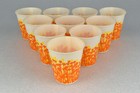Rare Vtg 10 Ct  Sweetheart Wax Paper Drinking Cups Orange   Yellow Flowers 3 Oz
