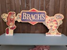 Vintage 90s Brachs Candy Double Sided Store Display Sign Mascots Styrene Plastic